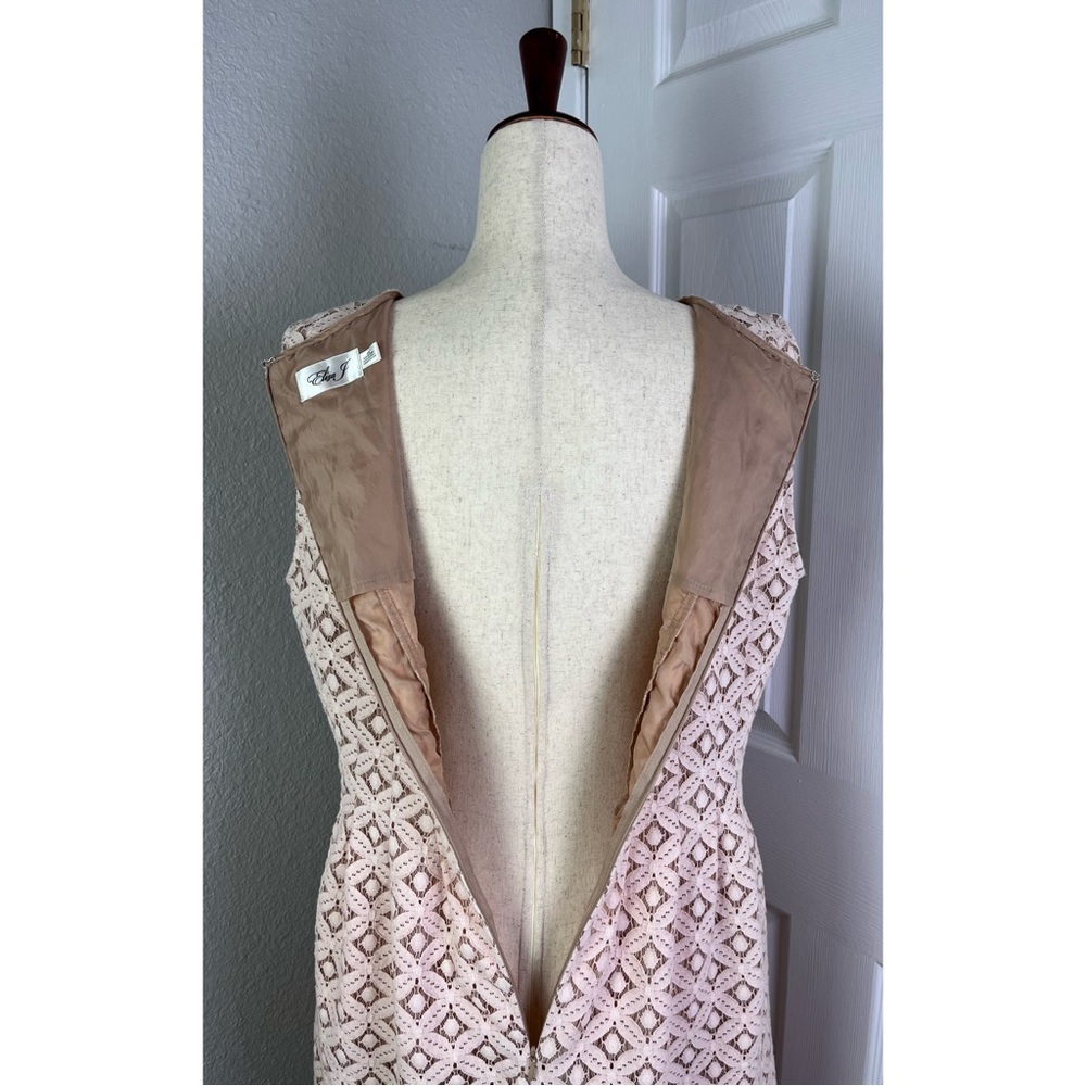 ELIZA J Lace Cutout Fit And Flare Dress Pockets Blush Pink - Picture 10 of 13